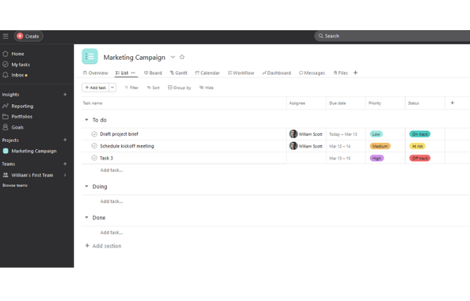 step #16 login to Asana