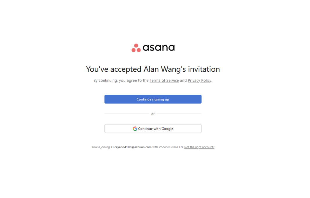 Case 2: step #4 login to Asana