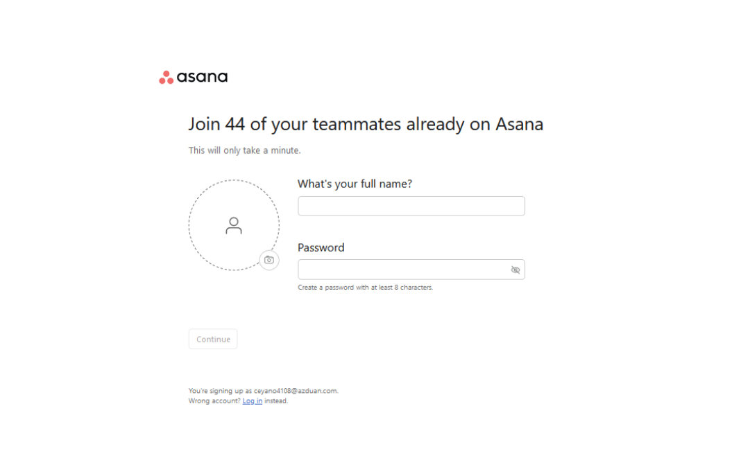 Case 2: step #5 login to Asana