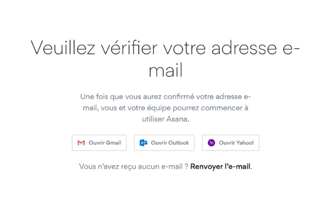 Cas 1 : étape #3 Première connexion à Asana