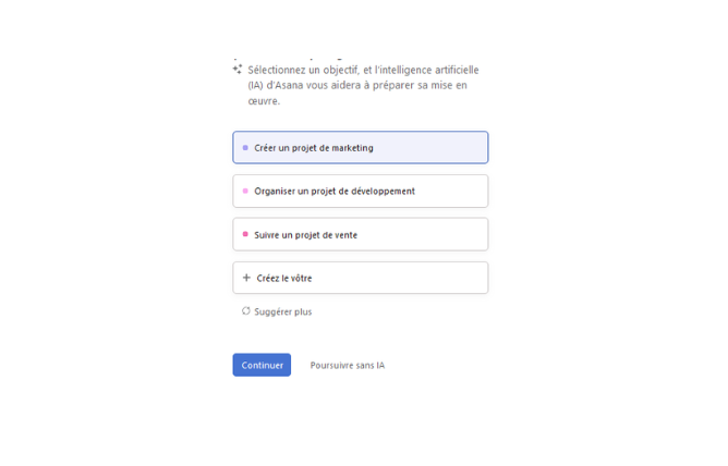 Cas 1 : étape #9 Première connexion à Asana