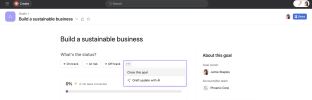 New! AI-powered Smart status for portfolios and goals sparkles